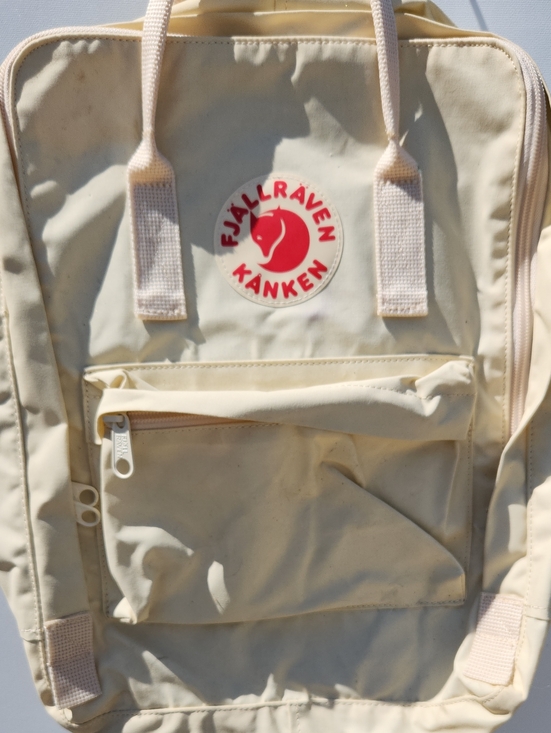 Fjallraven Handbags - Fjallraven Kanken Backpack in Cream with Red Logo Patch